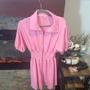 Light pink zip up dress